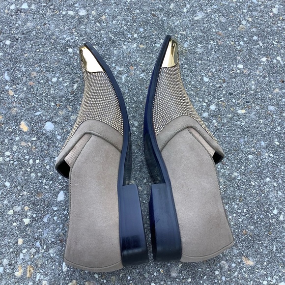 Bolano Mens Tuxedo Slip On Designer Dezzy Taupe Shoes Size 11 Rhinestones - Picture 7 of 10
